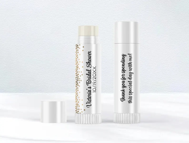 Elegant Dots | Silver or Gold | Glossy Lip Balm Labels