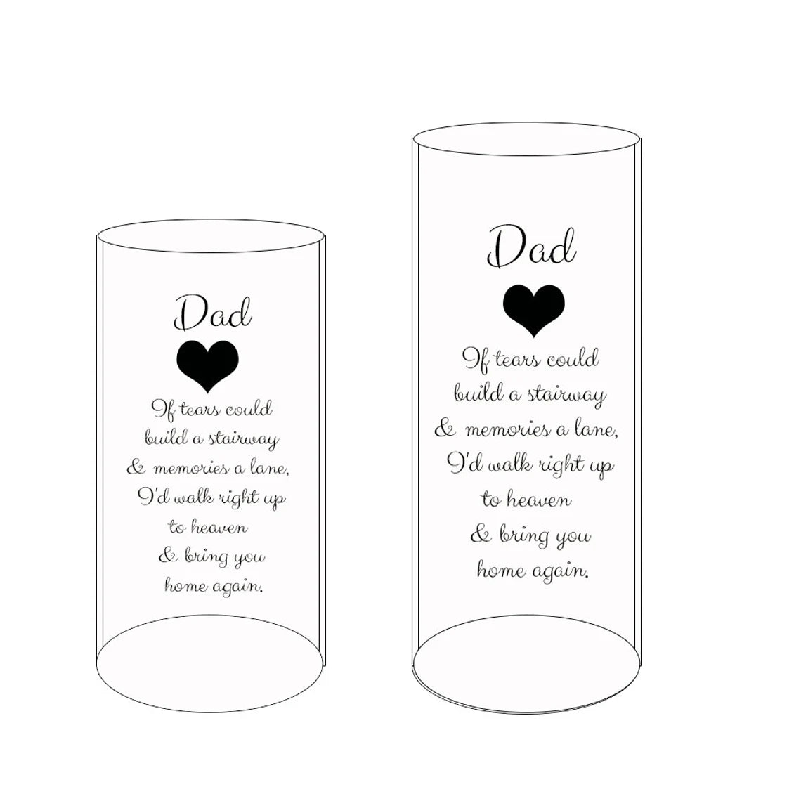 Dad | In Loving Memory Floating Candle Memorial Vase