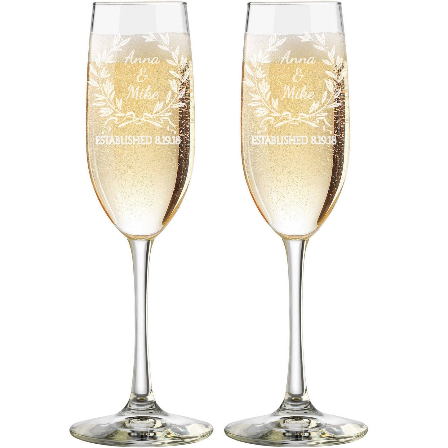 Laurel Wreath Champagne Toasting Flute Set