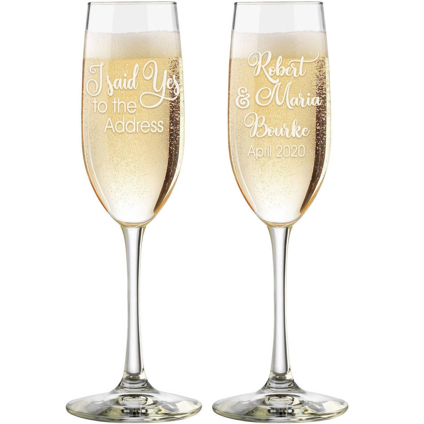 We Said Yes to the Address | Realty Gift | Champagne Toasting Flute Set