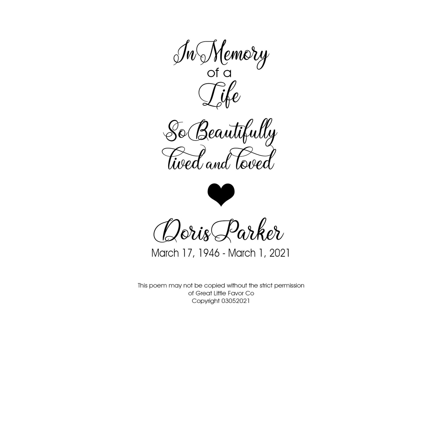 Beautifully Lived and Loved | In Loving Memory Floating Candle Memorial Vase