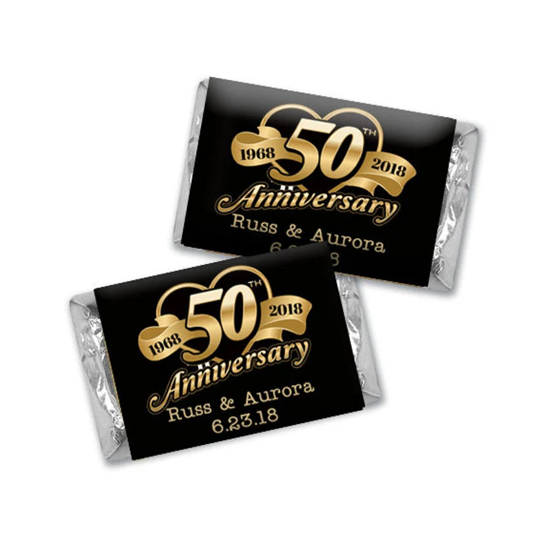 50th Anniversary Heart Banner | Mini Candy Bar Wrappers
