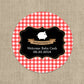 Red Gingham Baby-Q | BBQ | Baby Shower Favor Stickers