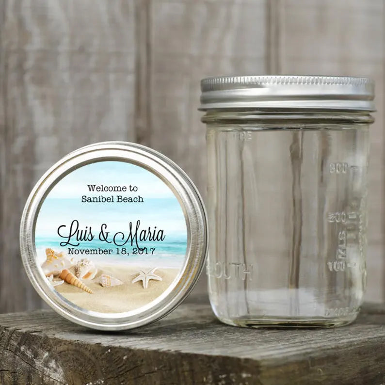 Starfish and Seashells | Beach | Wedding Favor Stickers