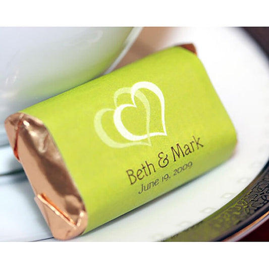 Color Coordinated Double Hearts in Camelot | Mini Candy Bar Wrappers