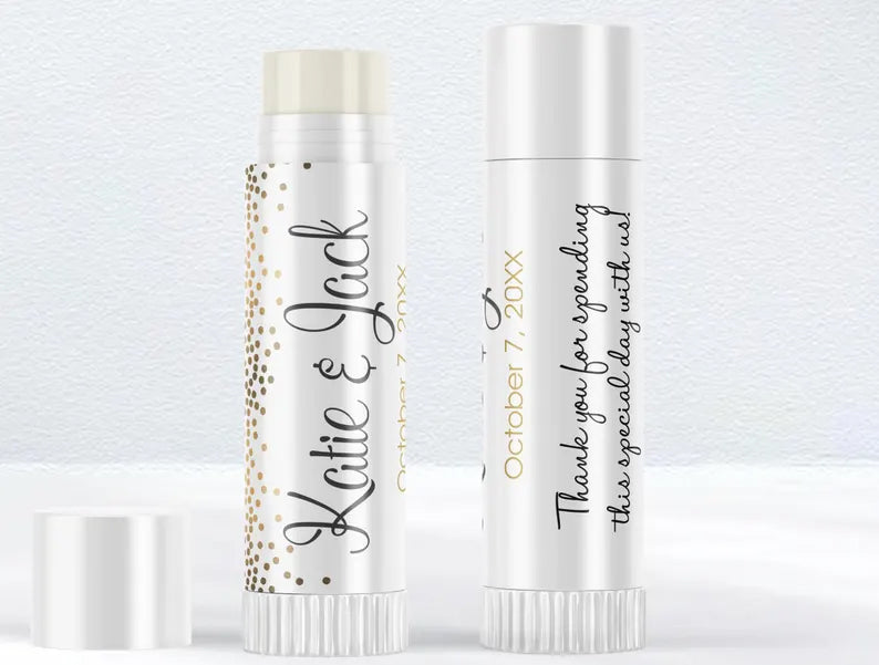 Elegant Dots | Silver or Gold | Glossy Lip Balm Labels
