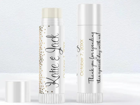 Elegant Dots | Silver or Gold | Glossy Lip Balm Labels