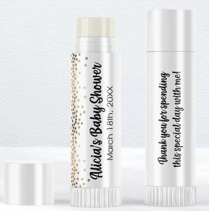 Elegant Dots | Silver or Gold | Glossy Lip Balm Labels