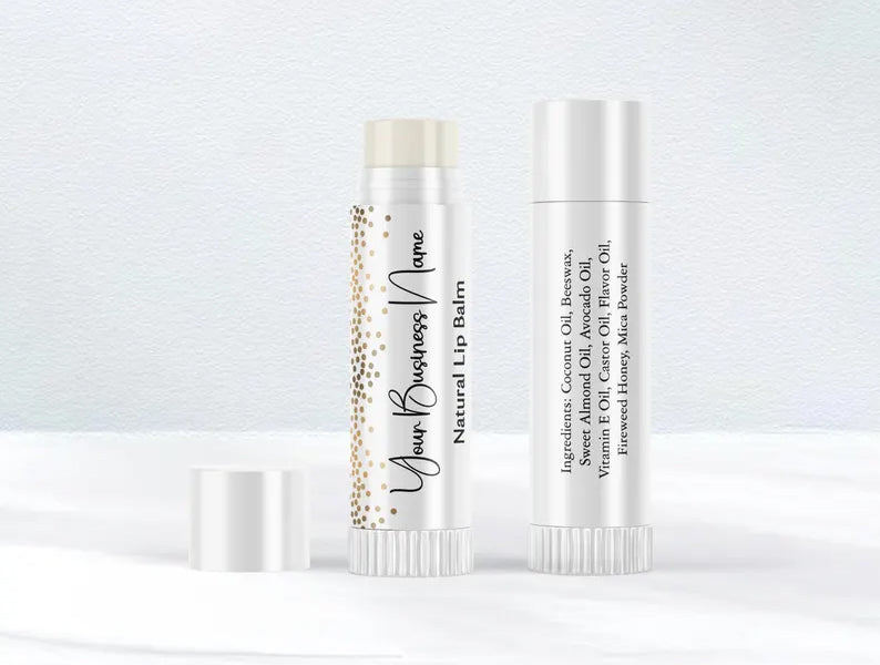 Elegant Dots | Silver or Gold | Glossy Lip Balm Labels