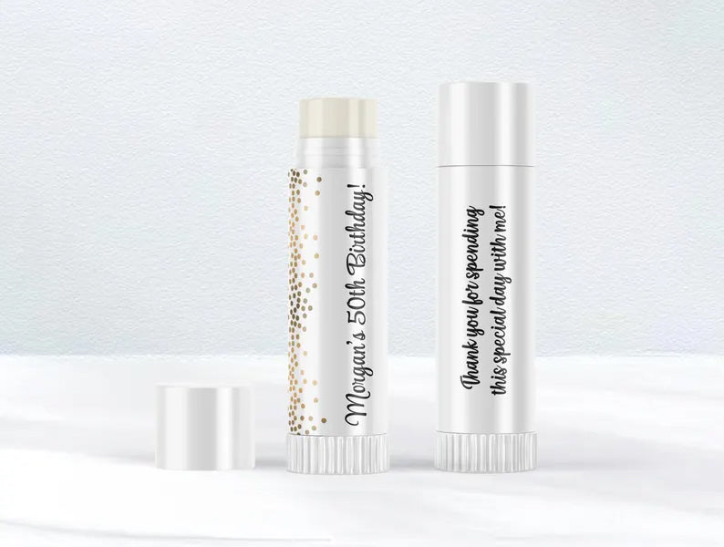 Elegant Dots | Silver or Gold | Glossy Lip Balm Labels