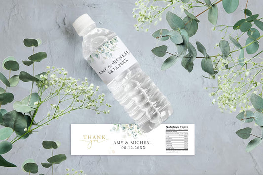 Eucalyptus Greenery | Wedding Water Bottle Labels