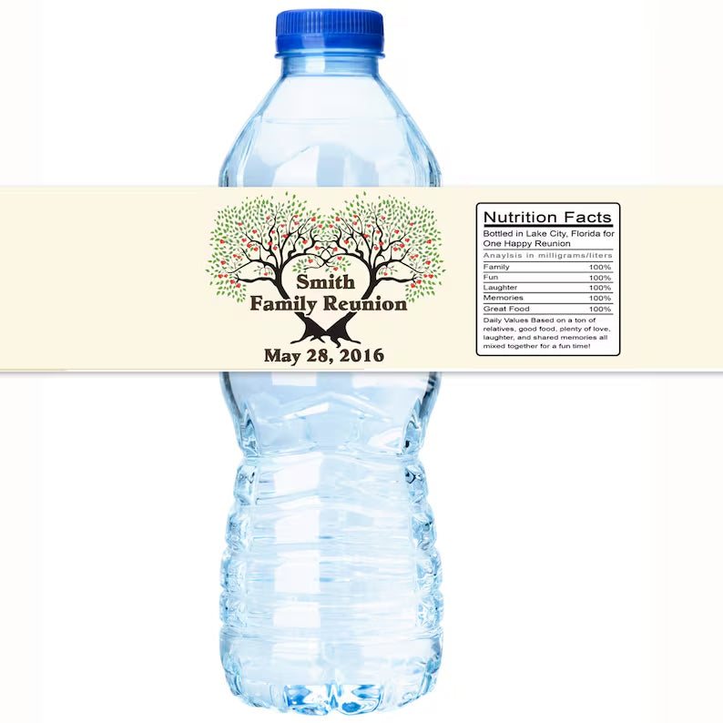 Family Tree | Reunion | Water Bottle Labels