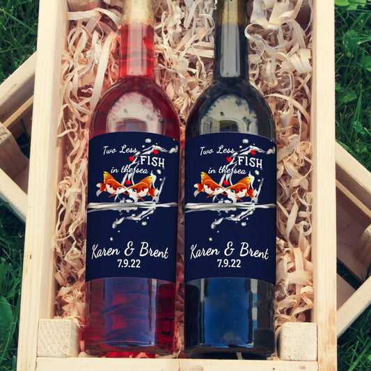 Fish in the Sea | Engagement Party | Wedding Wine Bottle Labels
