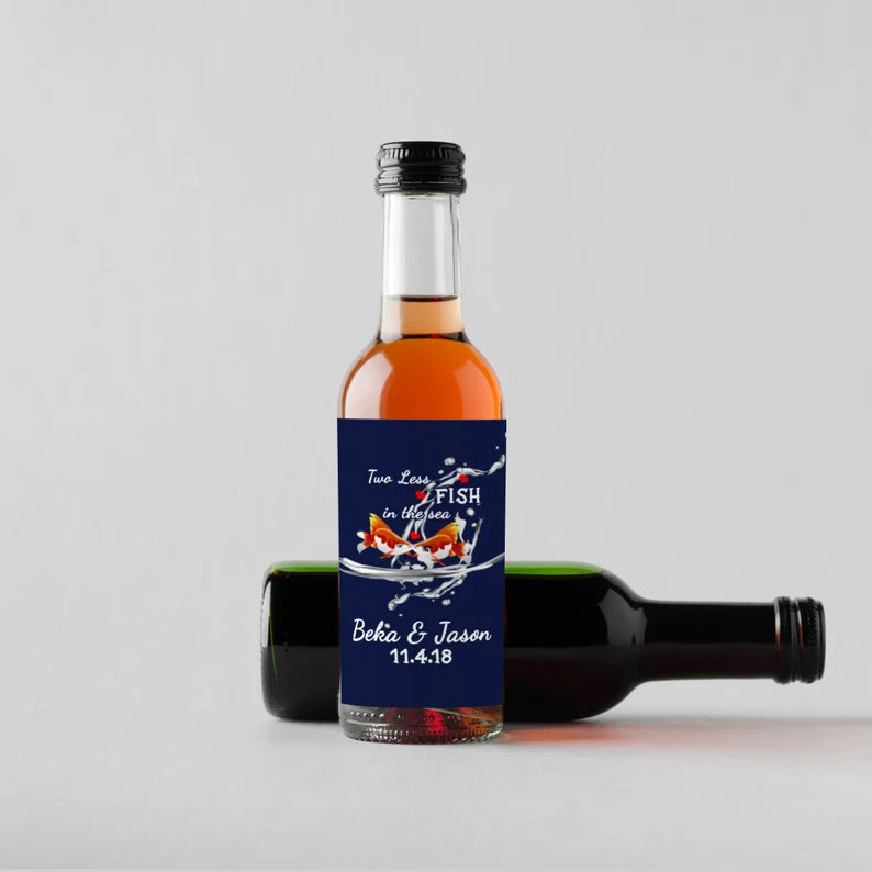 Fish in the Sea | Engagement Party | Wedding Wine Bottle Labels