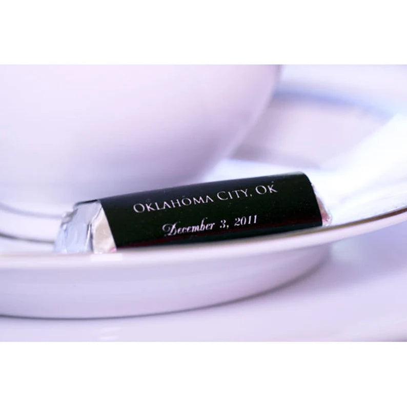 Formal Names, Location, and Date | Mini Candy Bar Wrappers