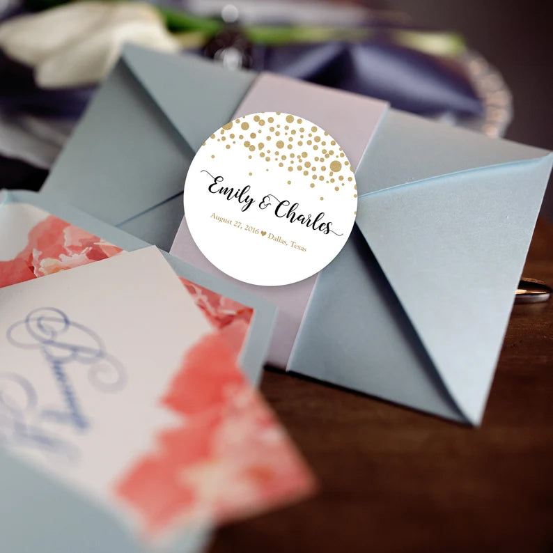 Gold Dots | Wedding Favor Stickers