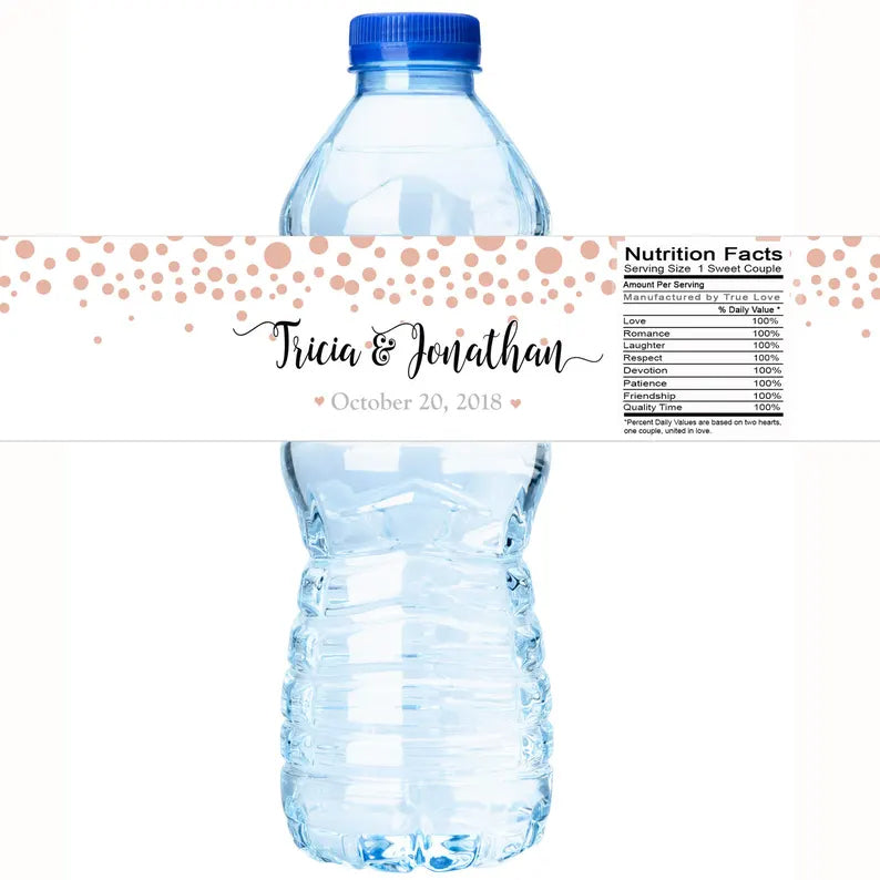 Gold Dots | Wedding Water Bottle Labels
