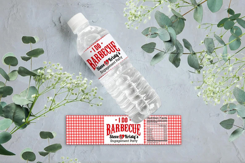 I Do BBQ | Engagement Party | Wedding | Water Bottle Labels