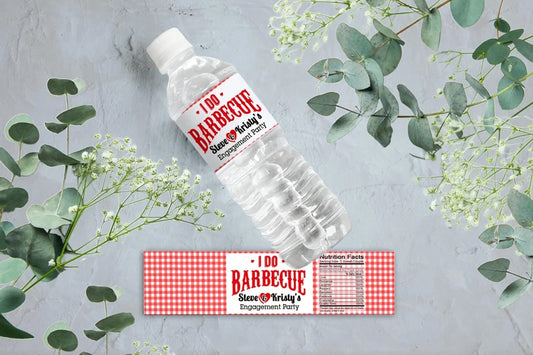 I Do BBQ | Engagement Party | Wedding | Water Bottle Labels