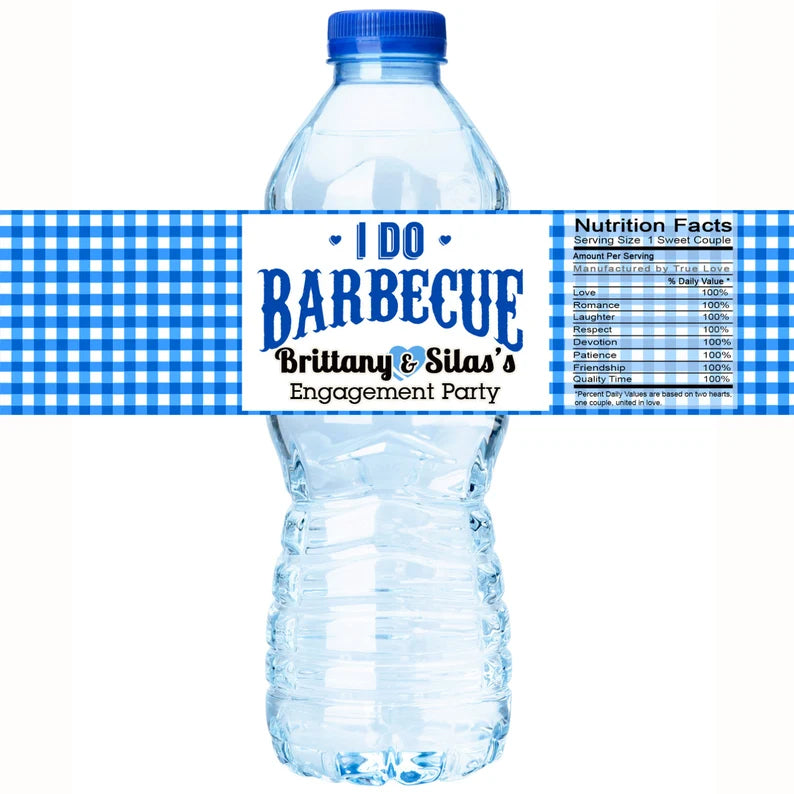 I Do BBQ | Engagement Party | Wedding | Water Bottle Labels