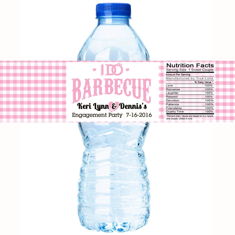 I Do BBQ | Engagement Party | Wedding | Water Bottle Labels