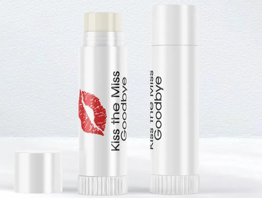 Kiss the Miss Goodbye | Red Pucker Lips | Glossy Lip Balm Labels