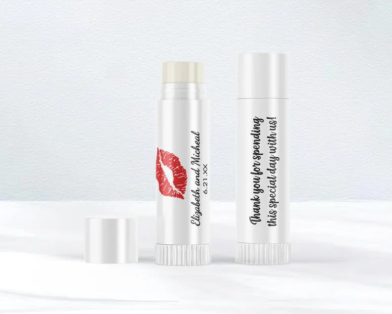 Kiss the Miss Goodbye | Red Pucker Lips | Glossy Lip Balm Labels