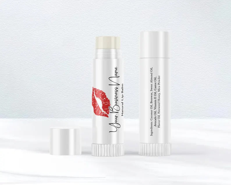 Kiss the Miss Goodbye | Red Pucker Lips | Glossy Lip Balm Labels