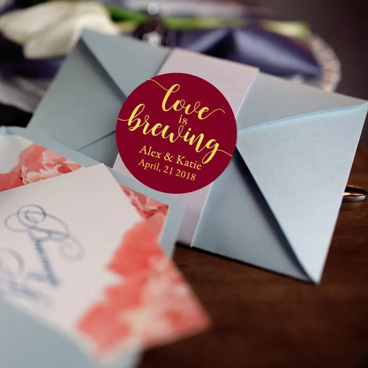 Love is Brewing | Engagement Party | Wedding Favor Stickers