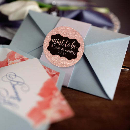 Mint to Be | Sparkle | Wedding Favor Stickers