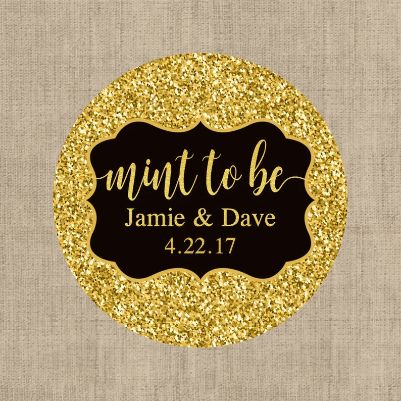 Mint to Be | Sparkle | Wedding Favor Stickers
