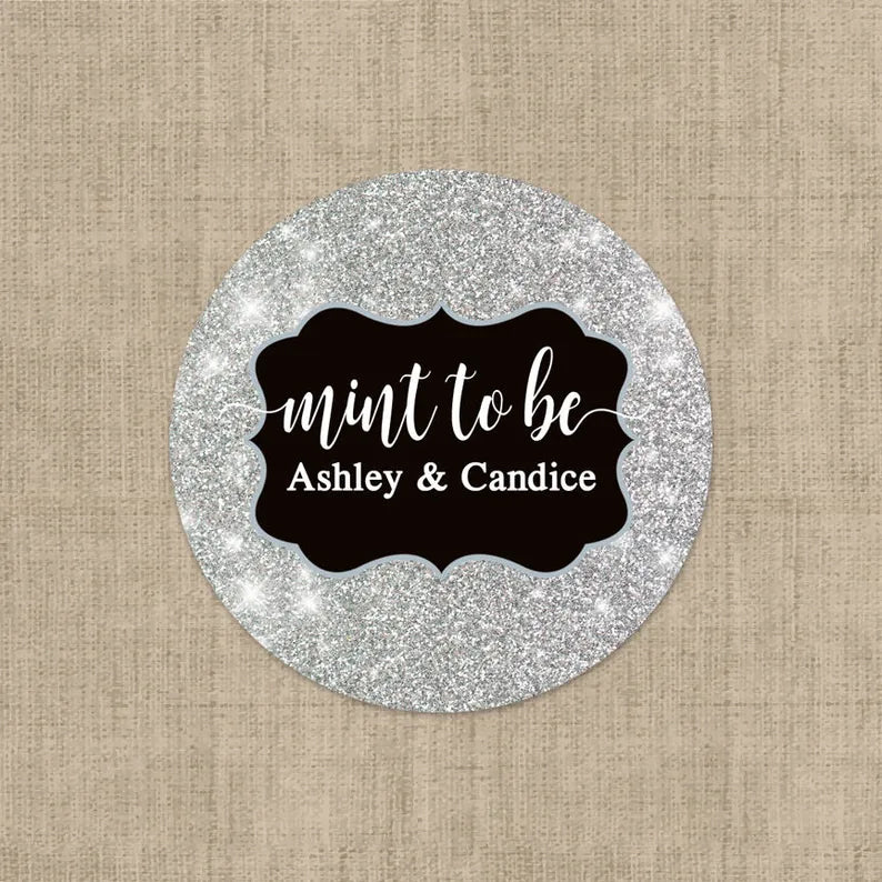 Mint to Be | Sparkle | Wedding Favor Stickers