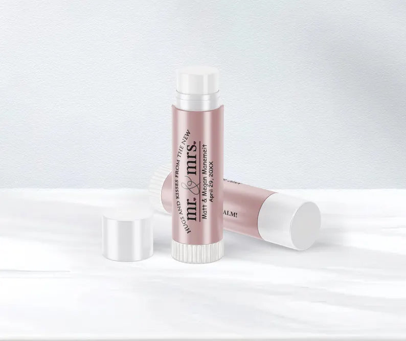 Color Coordinated Mr. & Mrs. | Glossy Lip Balm Labels