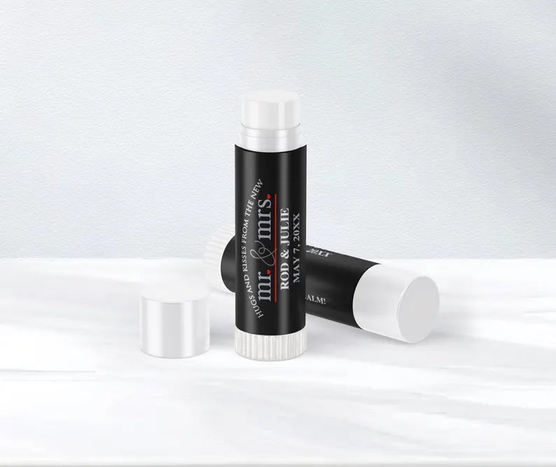 Color Coordinated Mr. & Mrs. | Glossy Lip Balm Labels
