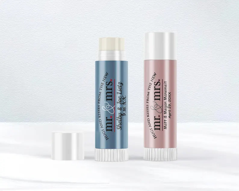 Color Coordinated Mr. & Mrs. | Glossy Lip Balm Labels