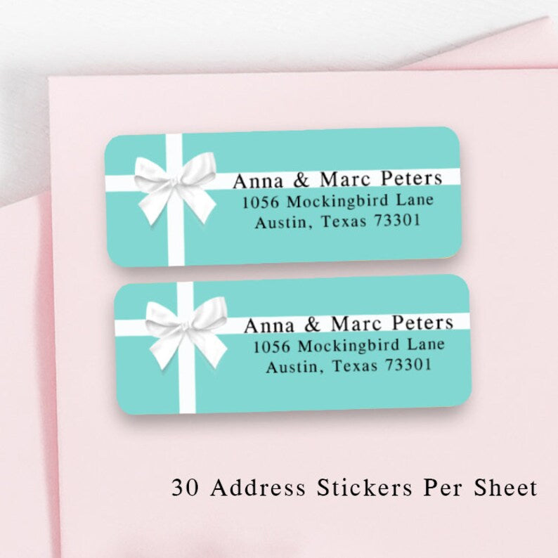 Ribbon Robin's Egg Blue | Rectangular Return Address Label
