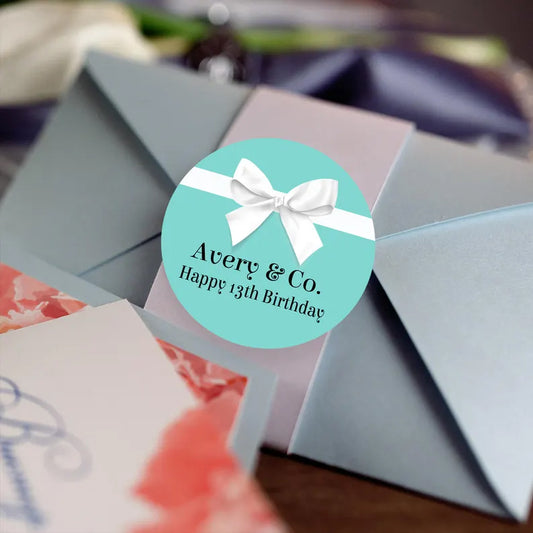 Robin's Egg Blue | Glossy Favor Stickers
