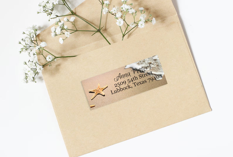 Beach Starfish | Rectangular Return Address Label