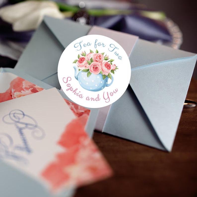 Tea for Two |  Me and You! | Glossy Favor Stickers