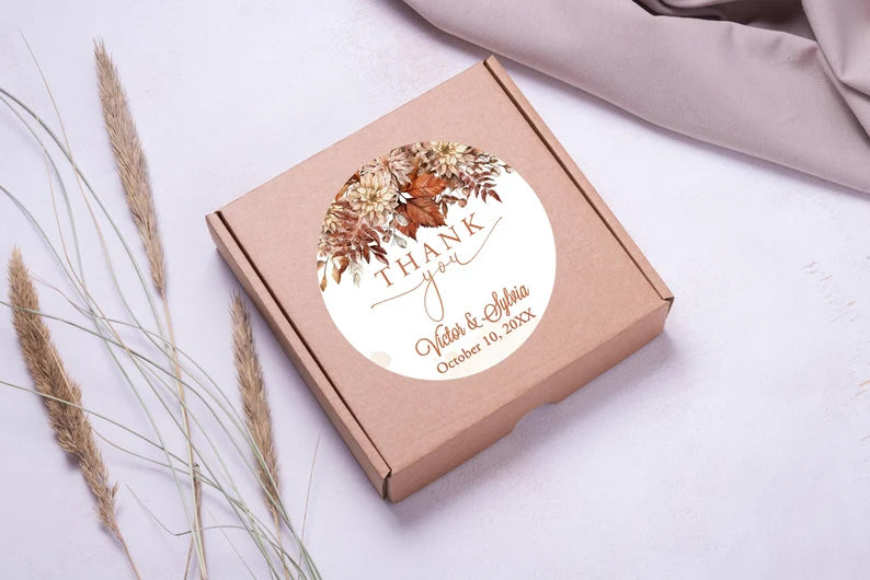 Vintage Fall Floral | Glossy Favor Stickers