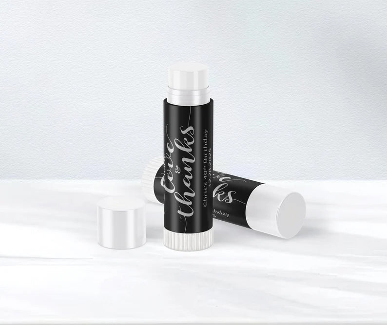 With Love and Thanks | Glossy Lip Balm Labels