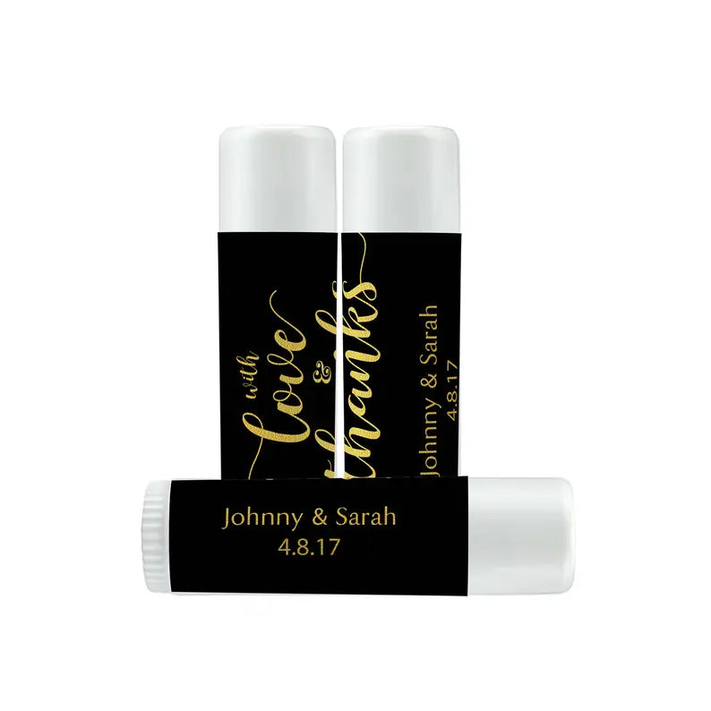 With Love and Thanks | Glossy Lip Balm Labels