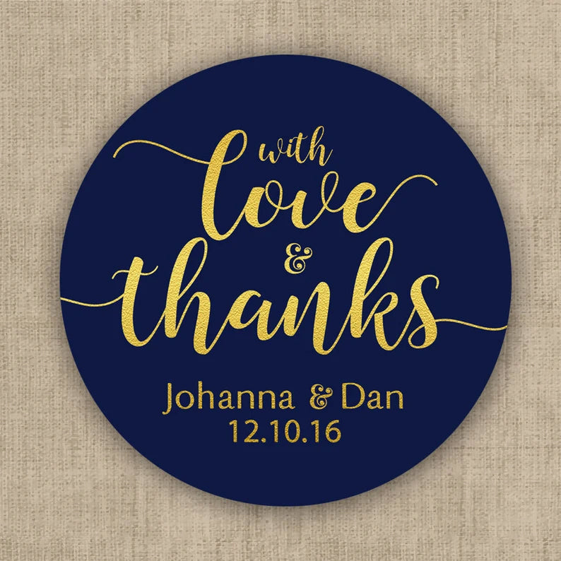 With Love and Thanks | Wedding Favor Stickers