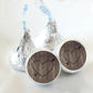 3/4" Wedding Kiss Stickers | Carved Initials with Heart | Heart with Arrow