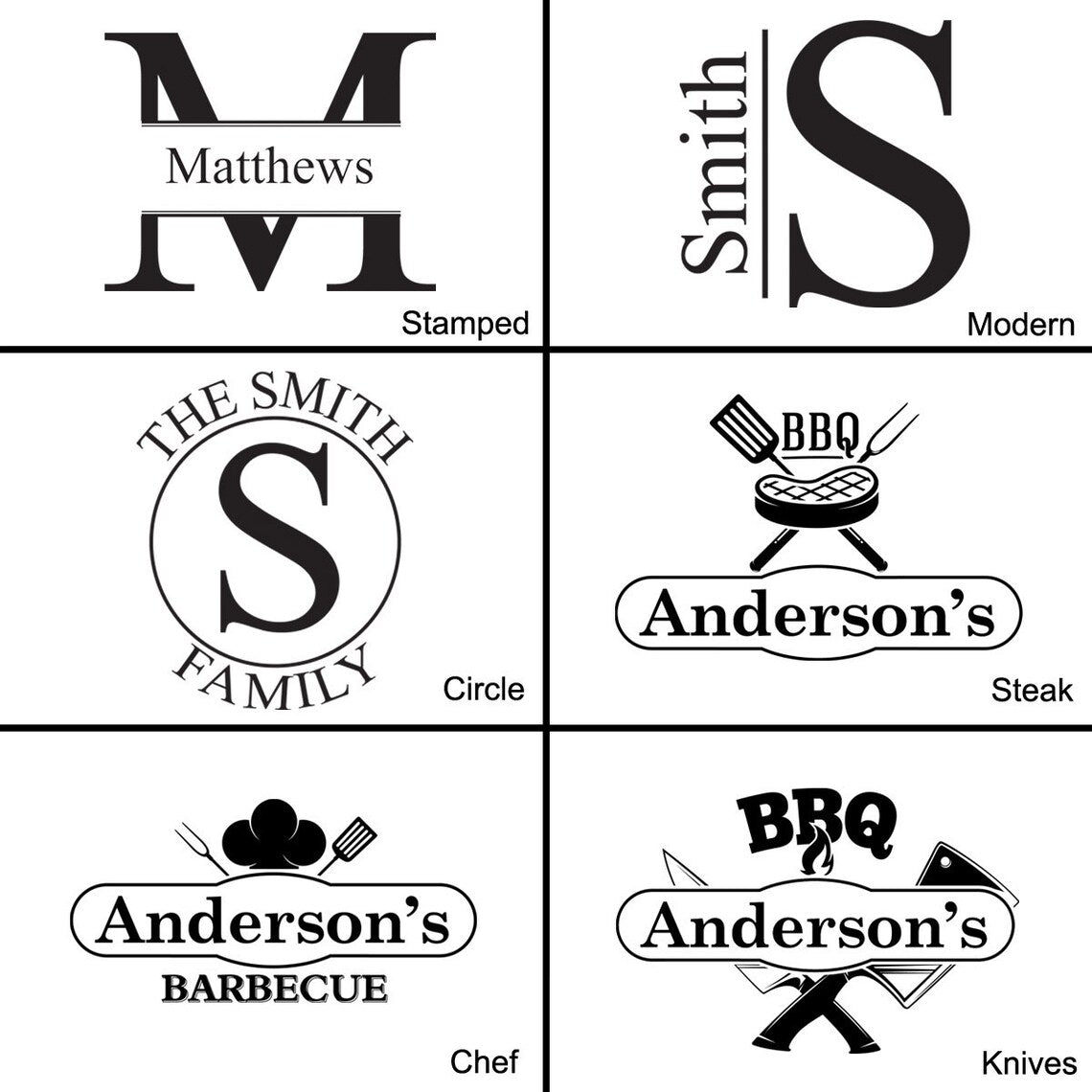 Personalized 3-Piece Stainless Steel and Bamboo BBQ Set