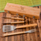 Personalized 3-Piece Stainless Steel and Bamboo BBQ Set