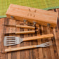 Personalized 3-Piece Stainless Steel and Bamboo BBQ Set
