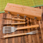 Personalized 3-Piece Stainless Steel and Bamboo BBQ Set