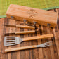 Personalized 3-Piece Stainless Steel and Bamboo BBQ Set