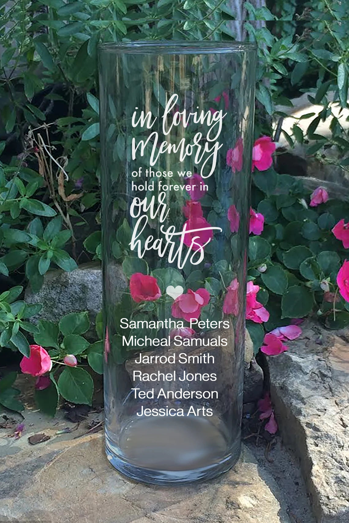 Forever in Our Hearts | In Loving Memory Floating Candle Memorial Vase